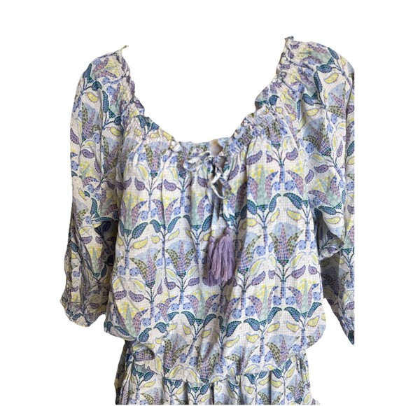 Authentic TORY BURCH 100% Silk Mosaic Romper in Provence Pompeii Sz M $350 a27 - Picture 4 of 7